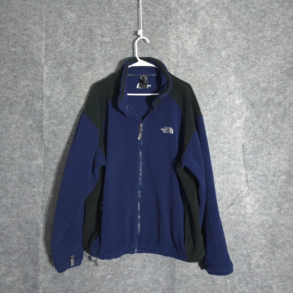 The North Face Fleece Jacket Mens XL Blue Black Full Zip Denali Style 15452